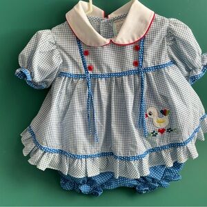 1980s duck dress and bottoms 12 months